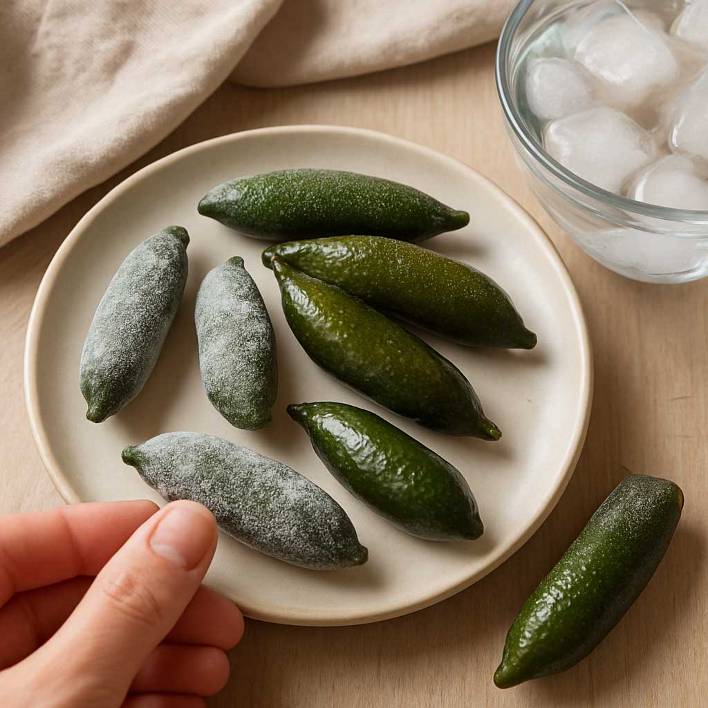How to thaw frozen finger limes